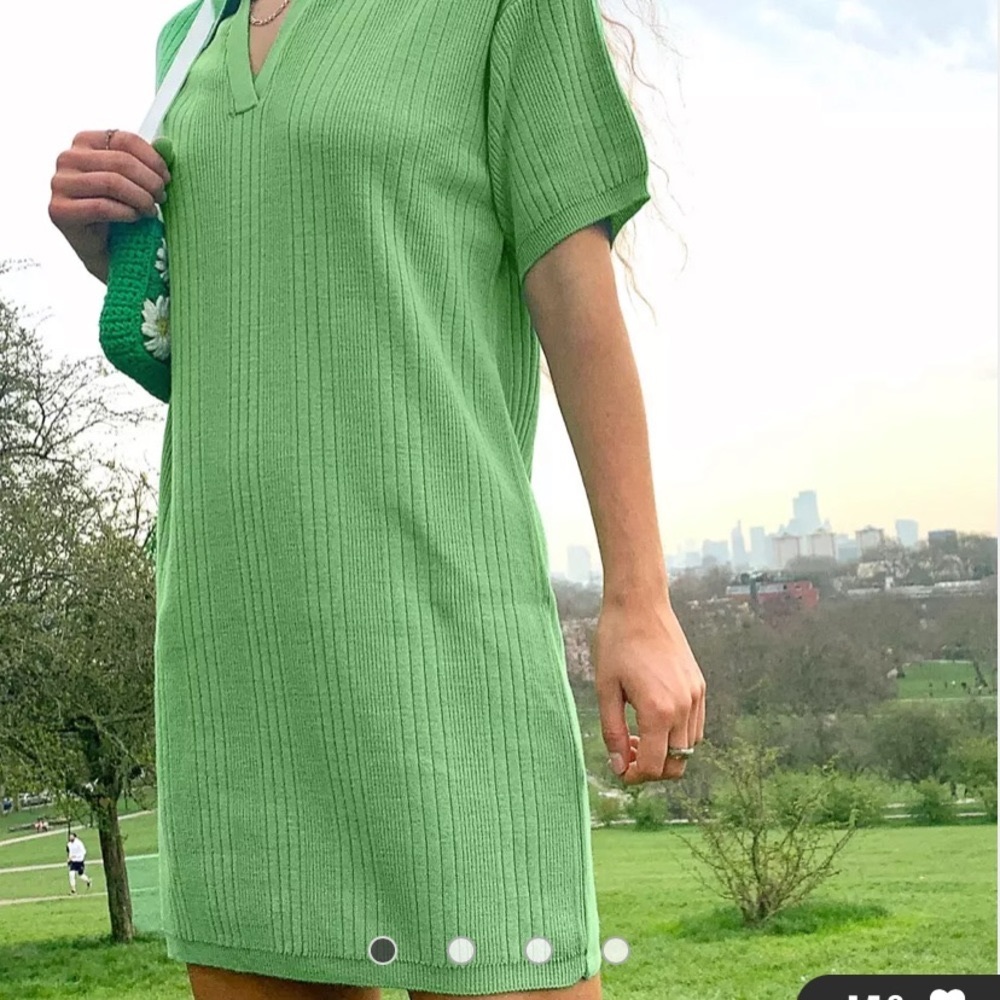 Green sweater dress